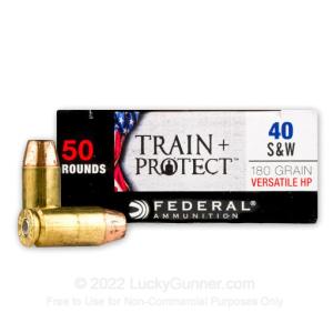 40 S&W - 180 Grain VHP - Federal Train + Protect - 500 Rounds TP40VHP1