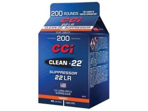 CCI Clean-22 Suppressor 22LR Ammo 45 Grain Round Nose Case of 2000 (10 Boxes of 200) 