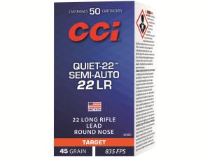 CCI Quiet Semi-Auto Ammunition 22 Long Rifle Subsonic 45 Grain Lead Round Nose - 578785