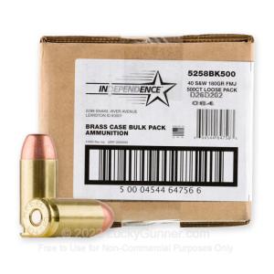 40 S&W - 180 Grain FMJ - Independence - 500 Rounds 5258BK500