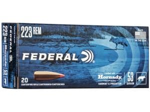 Federal Varmint Ammunition 223 Remington 53 Grain Hornady V-MAX - 733649 V223VM53