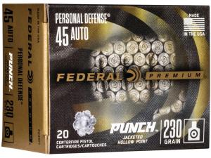 Federal Personal Defense Punch Ammunition 45 ACP 230 Grain Jacketed Hollow Point - 493814