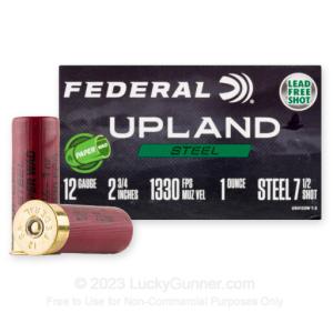 12 Gauge - 2-3/4" 1oz. #7.5 Steel Shot - Federal Upland Steel - 250 Rounds USH122W 7.5