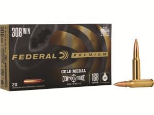 Federal Premium Gold Medal Centerstrike Ammunition 308 Winchester 168 Grain Open Tip Match - 162637 GM308OTM1