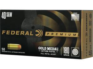 Federal Premium Gold Medal Action Pistol Ammunition 40 S&W 180 Grain Full Metal Jacket - 506652