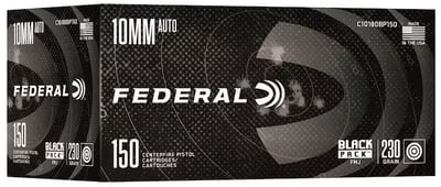 Federal Black Pack 10mm Auto 180 Grain FMJ 600 Rnds 50004544705372