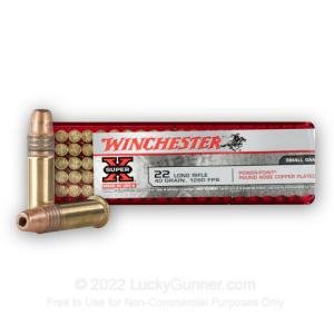 Winchester Super-X .22LR Ammunition 40 Grain Copper Plated Holow Point 1280 fps X22LRPP1