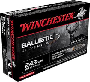 Winchester Ballistic Silvertip 243 Win 95 gr Rapid Controlled Expansion Polymer Tip SBST243A  Full Case - 200 Rounds  SBST243A 
