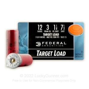 12 Gauge - 2-3/4" 1-1/8 oz #7.5 Lead Shot - Federal Top Gun - 250 Rounds TG12 7.5