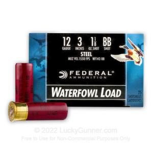 12 Gauge - 3" 1-1/8oz. BB Steel Shot - Federal Speed-Shok - 250 Rounds WF143 BB