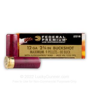 12 Gauge - 2-3/4" 00 Buck - Federal Tactical - 250 Rounds LE127 00