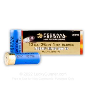 12 Gauge - 2-3/4" 1oz Slug - Federal LE TruBall - 250 Rounds LEB127 RS