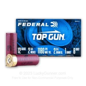 Federal Top Gun Target 12 Gauge Shotshell 2 3/4" #8 Lead Shot 1 Oz 250 Rounds1180fps TG121 8