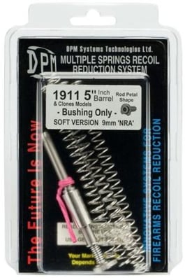 DPM Recoil Rod Reducer System for 1911 5in Barrel and Clones, Bushing ONLY, Soft Version 9mm NRA, MS 1911 A1-5 NRA MS1911A15NRA