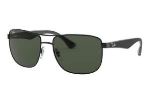 RAY BAN RB3533 Sunglasses with Black Steel Frame and Green Classic Lenses 536724978610