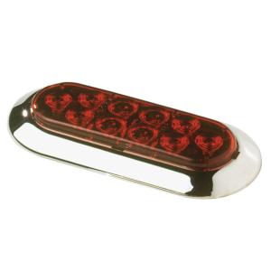 Innovative Lighting Oval 6 LED Stop/Turn/Tail Light Surface-Mount /Red Lens, Red, 261-4400-7
