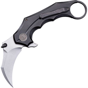 WE 816C Incisor Framelock Curved Blade Knife with Black Titanium Handle 602573699737