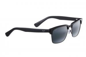 Maui Jim Kawika Sunglasses - Gloss Black with Antique Pewter Frame and Neutral Grey Lens 257-17C