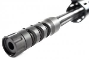 Matador Arms Regulator Adjustable Muzzle Brake, 5.56x45mm NATO/ .223, 1/2x28 Thread, 4140 Steel, Nitride Coated, Black, MAC060 MAC060
