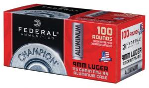 Federal Champion 9MM 115GR FMJ 100 Rounds 604544618815