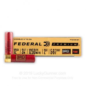 12 Gauge - 3 1/2" 2oz. #5/6/7 Shot - Federal 3rd Degree - 5 Rounds PTDX139 567