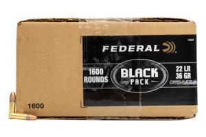 FEDERAL AMMUNITION 22 LR 36 gr Copper Plated Hollow Point Black Pack 1600/Box 604544645552