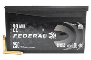 FEDERAL AMMUNITION 22 WMR 40 gr FMJ Black Pack 250/Box 604544655551