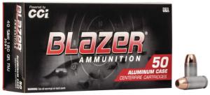 CCI Ammunition Blazer Aluminum .40 S&W 180 grain Full Metal Jacket Centerfire Pistol Ammo, 100 Rounds, 3591A100
