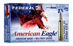 Federal American Eagle .223 Rem 55 gr Full Metal Jacket Boat Tail AE223JX