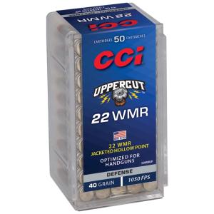 CCI Uppercut Defense 22 Winchester Magnum Rimfire (WMR) Ammo 40 Grain Jacketed Hollow Point Box of 50 