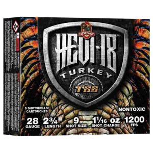 Hevi-Shot Hevi-18 TSS Turkey 28 Gauge Ammo 2-3/4" #9 Tungsten Shot 1-1/16 oz Box of 5 