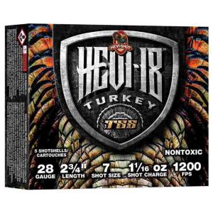 Hevi-Shot Hevi-18 TSS Turkey 28 Gauge Ammo 2-3/4" #7 Tungsten Shot 1-1/16 oz Box of 5 