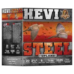 HEVI-Shot HEVI-Steel Upland Shotshell 20ga 2-3/4" 1oz 1325 fps #6 25/ct HVHS62026 