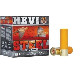 Hevi-Shot Hevi-Steel Upland 20 Gauge Ammo 2-3/4" #7 Steel Shot 3/4 oz Box of 25 604544700381 Free Shipping with $100 