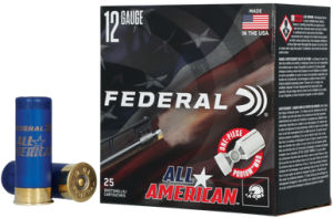 Federal Premium All American 12 Gauge Ammo 2 3/4" #8 Lead Shot 1-1/8 oz Box of 25 604544706017 Free Shipping with $100 