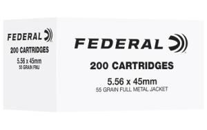 Federal FC556F200 5.56NATO 55gr Full Metal Jacket 200 Per Box/5 Case 