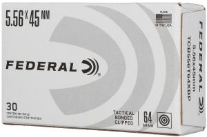 Federal Personal Defense Clipped 5.56 NATO Ammo 64gr SP 30 Rounds 