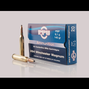 PPU Standard Rifle Ammunition .264 Win Mag PSP 140 gr 3018 fps 20/ct OQPP264
