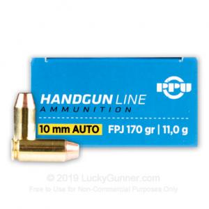 10mm Auto - 170 Grain FPJ - Prvi Partizan - 50 Rounds PPH10F