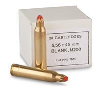 PPU, .223 (5.56x45mm), M200 Standard Blank Ammo, 20 Rounds PPB556
