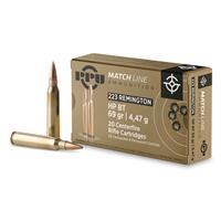 PPU, .223 Remington, Match HPBT, 69 Grain, 20 Rounds PPM2231
