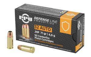 Prvi Partizan Handgun Defense 32 ACP 71 Grain Jacketed Hollow Point 50 Round Box PPD32A0 PPD32A0