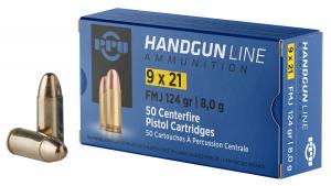 PPU PPH921 Handgun 9x21mm IMI 124 GR Full Metal Jacket 50 Bx/ 20 Cs 605003813316