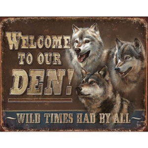 Tin Signs 1984 Welcome To Our Den with Heavy Embossing