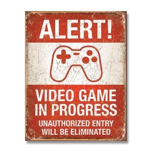 Video Game in Progress Tin Sign Model 2037