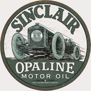 Tin Signs 2169 11 3/4 Inch Rich vibrant Diameter Sinclair Race Car 
