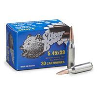 Silver Bear, 5.45x39, FMJ, 60 Grain, 30 Rounds A545NFMJ