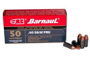 BARNAUL 40 SW 165 GR FMJ Steel Polycoated Case 50/Box BRN40SWFMJ165