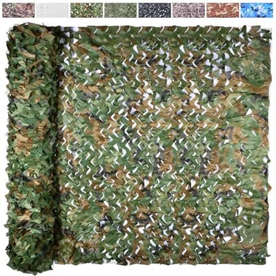 Yeacool Camo Netting Camouflage Netting Camo Blind Army Net Sunshade Mesh (Woodland Camo, 6.5ftx4.9ft, 2m*1.5m) WWD-HPT63111MIX