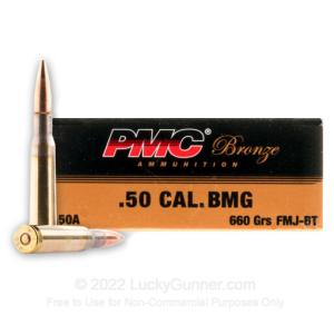 50 Cal BMG - 660 Grain FMJBT - PMC - 200 Rounds 
